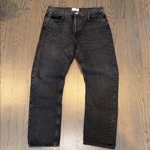 Agolde Dark Gray Straight Jeans